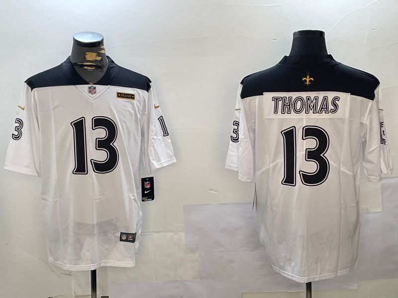 Men New Orleans Saints #13 Thomas White City Edition 2024 Nike Limited NFL Jersey style 1